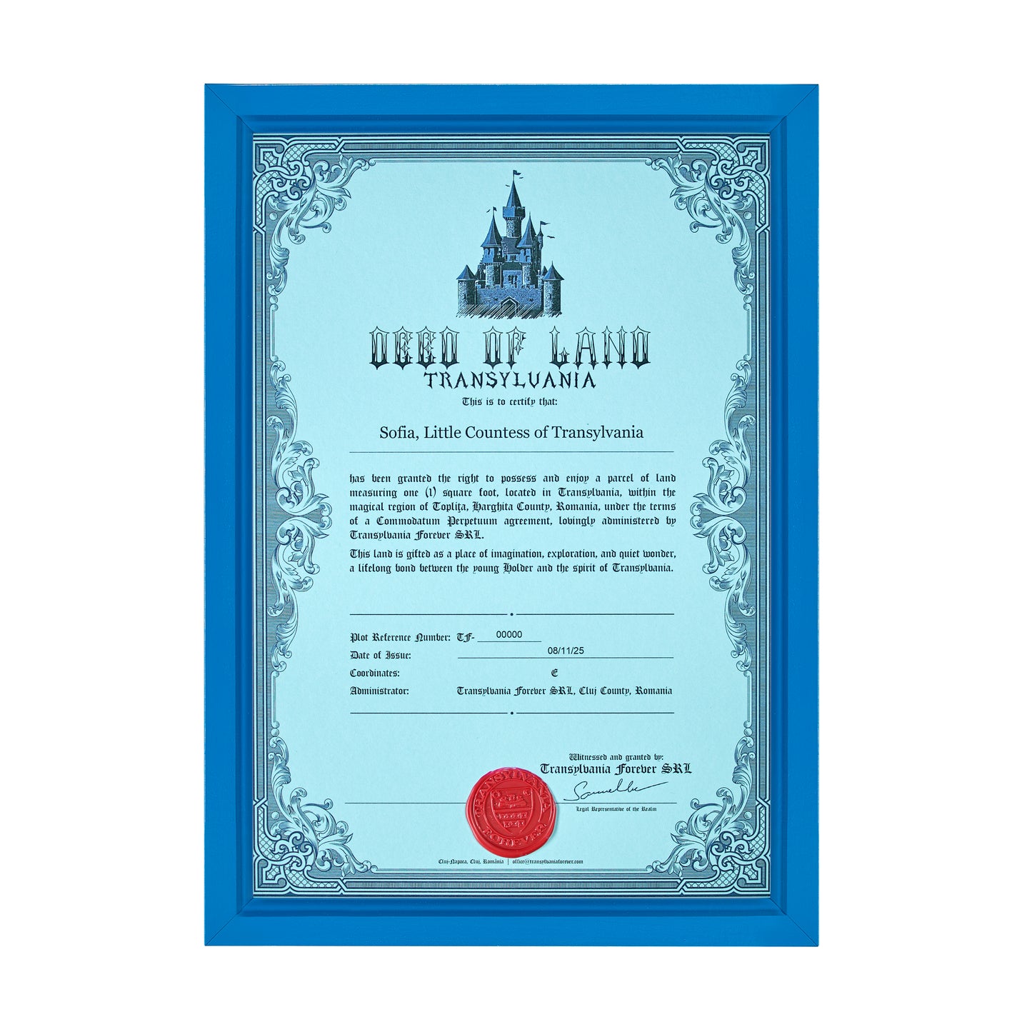 Transylvania Land Certificate – Kids – Printed Exploration Set